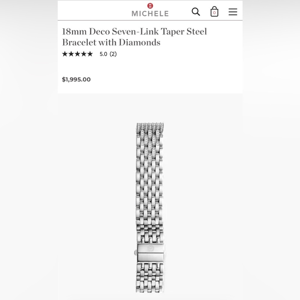 Michele Deco 18MM Diamond Dial Watch & Diamond Bracelet MW06T01A1963 - Picture 16 of 16